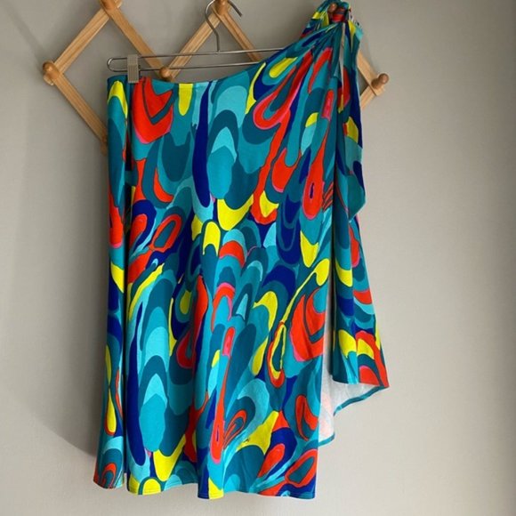 NEW Trina Turk Sarong Swim Cover Up Bright Multicolored Fun On Trend - Picture 4 of 10